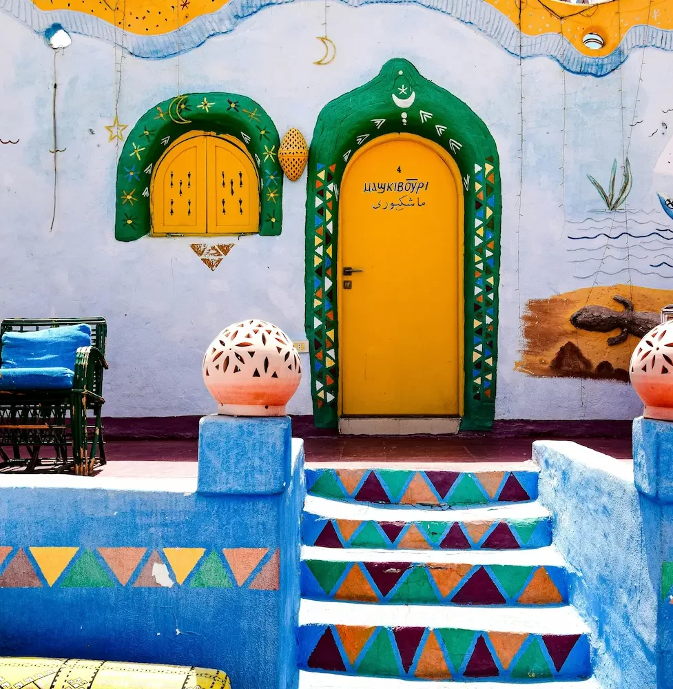 Excursión al Pueblo Nubio: Vista panorámica del pueblo a orillas del Nilo en Asuán